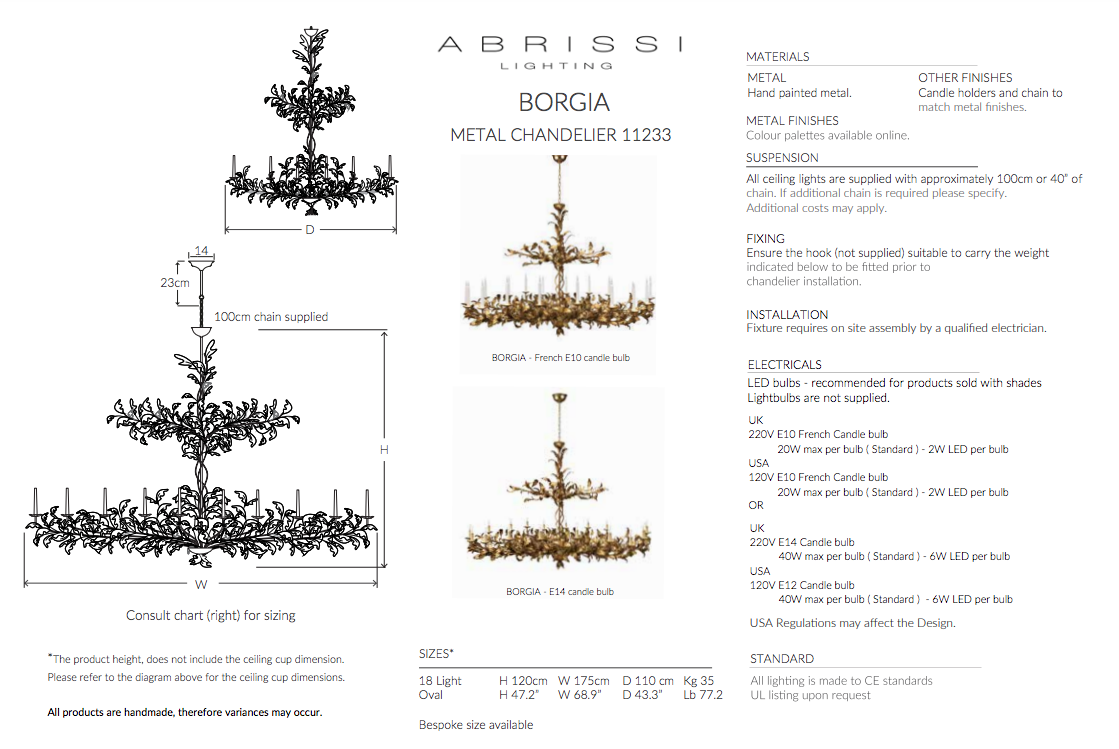 BORGIA CHANDELIER