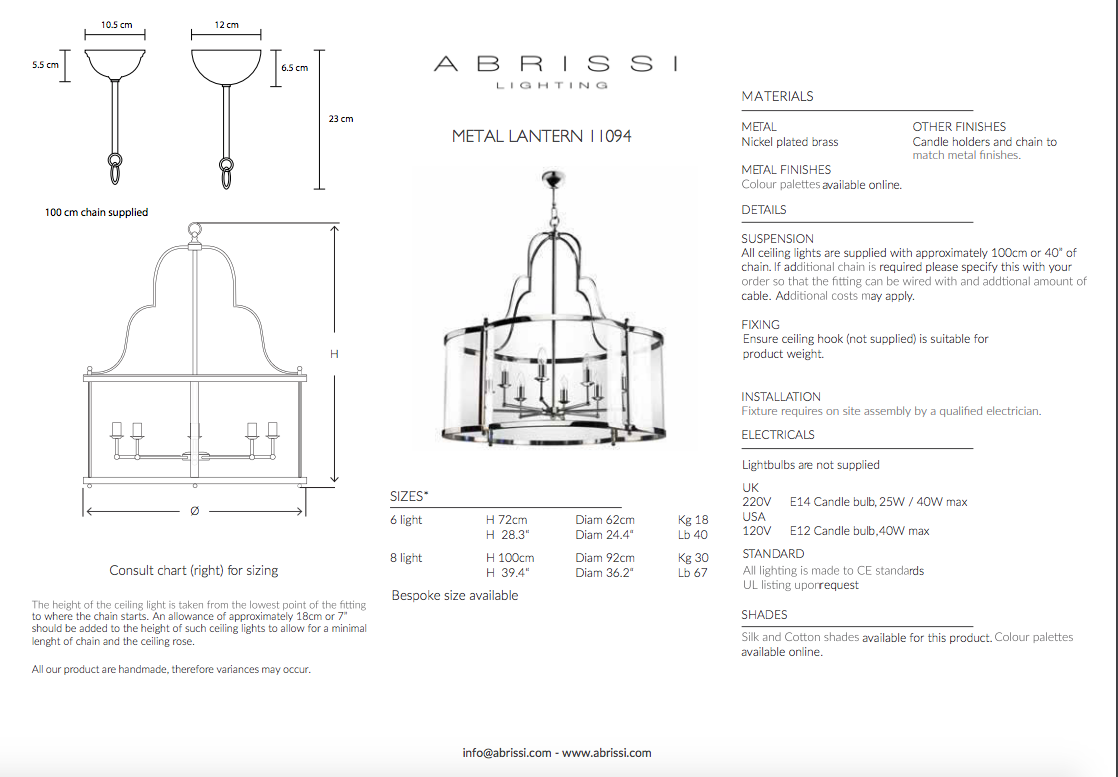 AREZZO CONTEMPORARY LANTERN