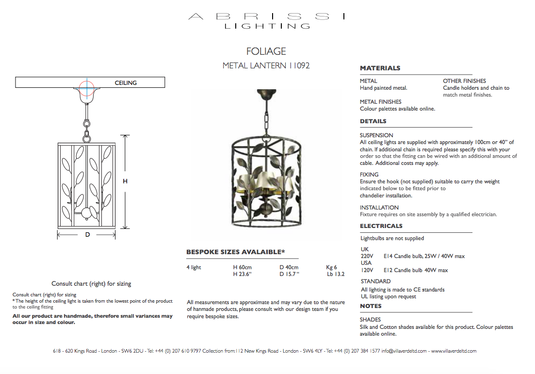 FOLIAGE LANTERN