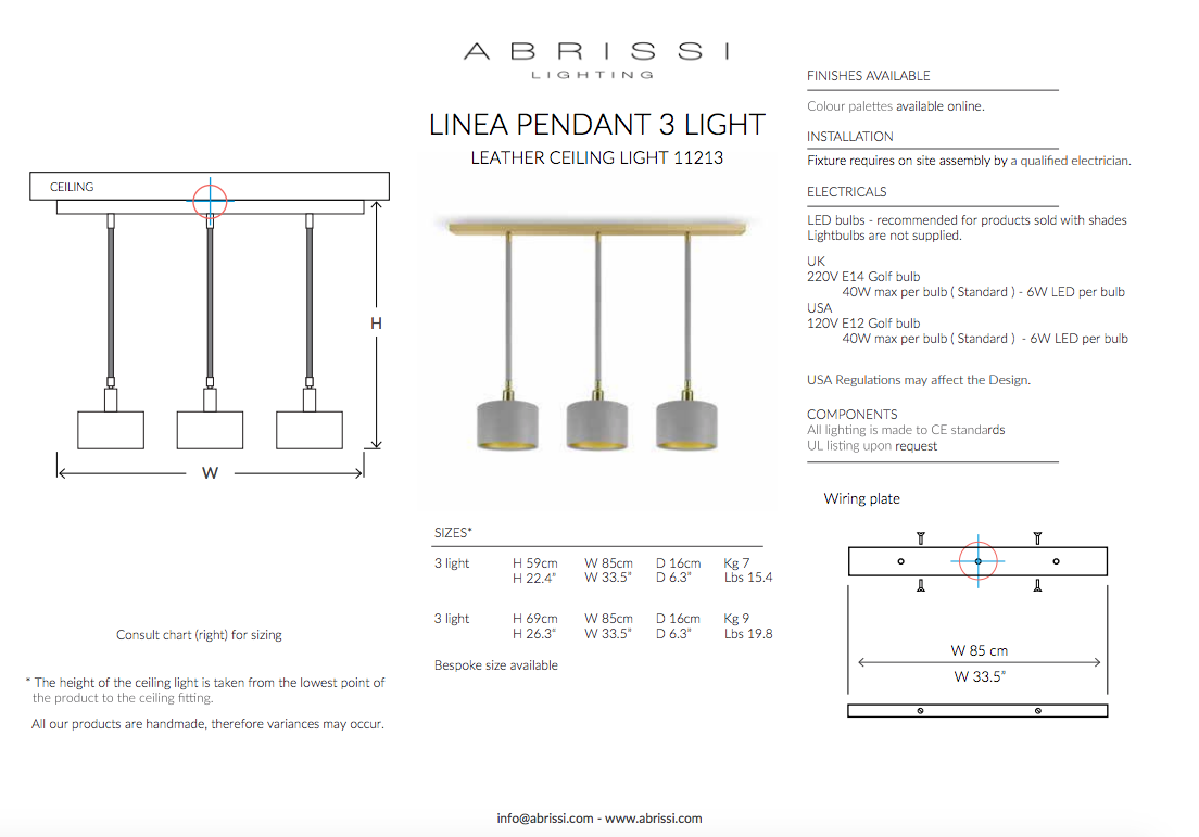 LINEA PENDANT 3 LIGHT
