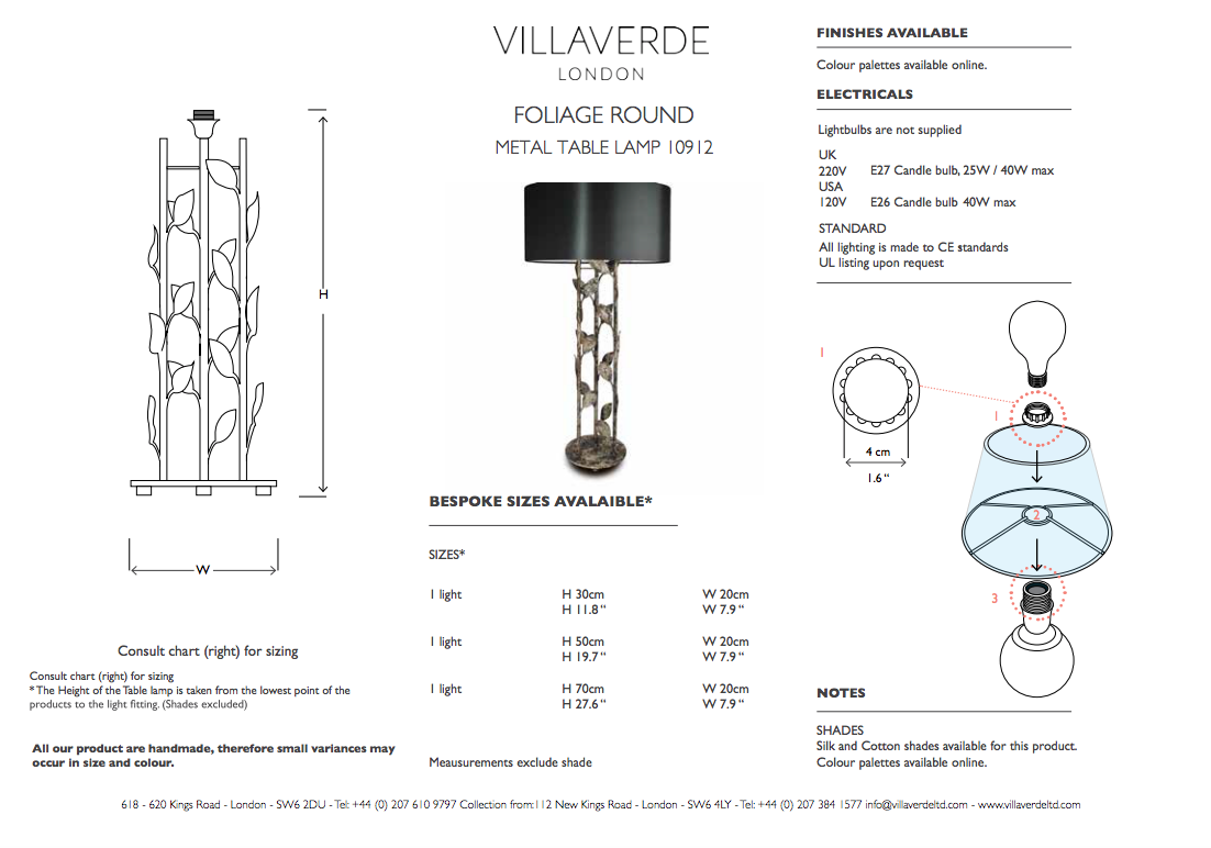 FOLIAGE ROUND TABLE LAMP