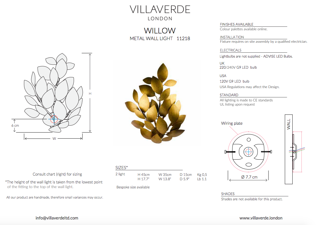 WILLOW WALL LIGHT