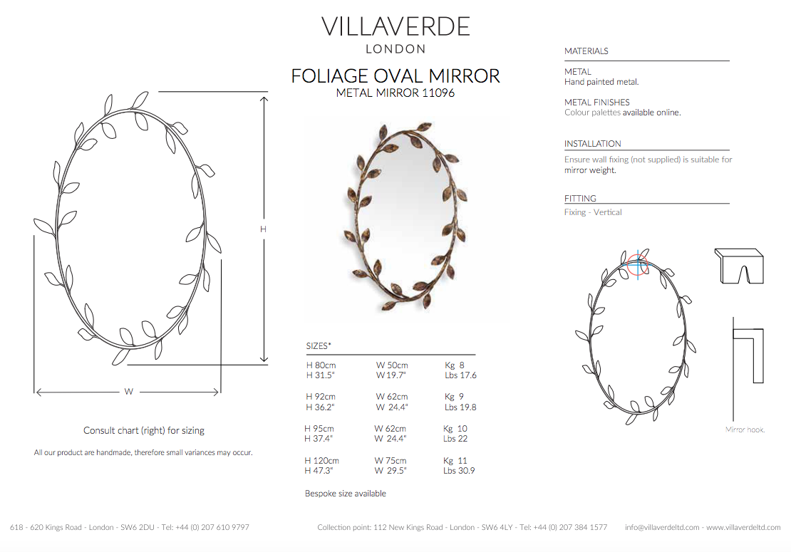 FOLIAGE OVAL MIRROR