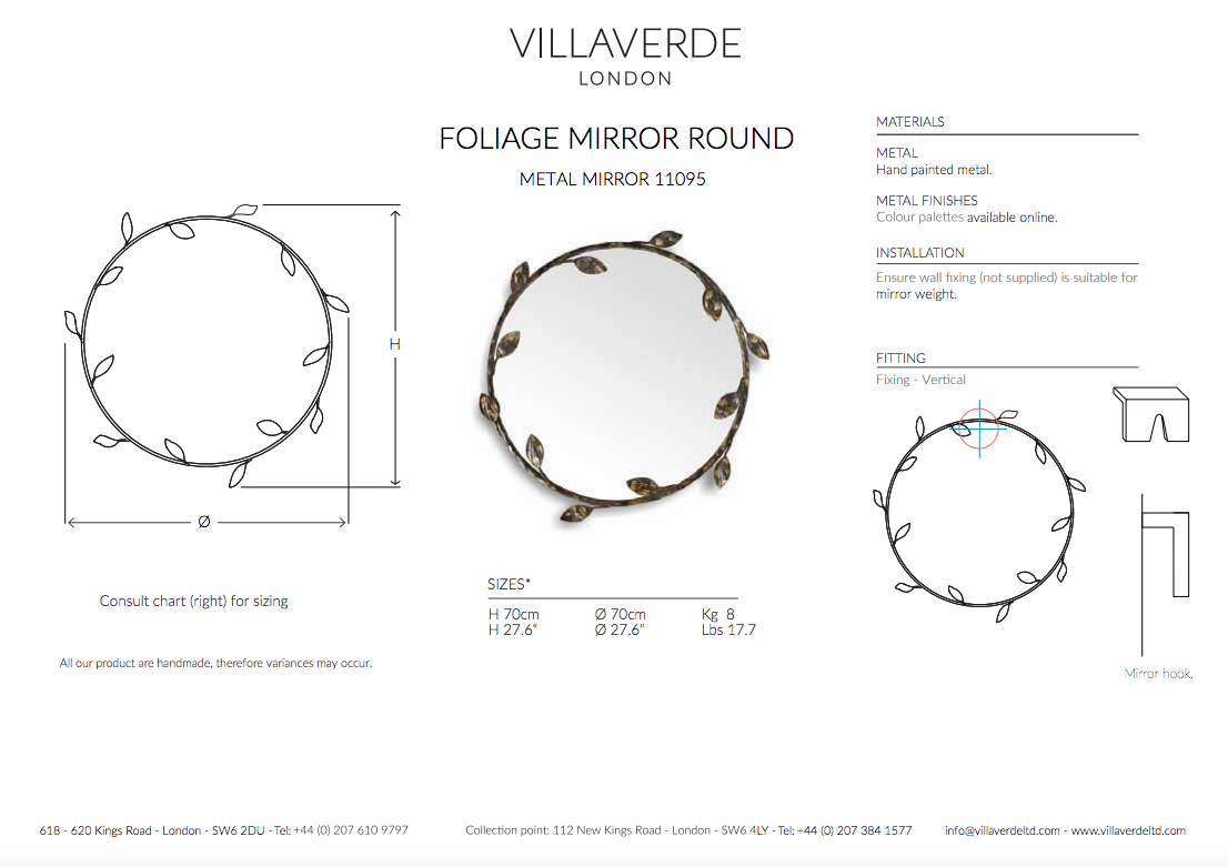 FOLIAGE ROUND MIRROR
