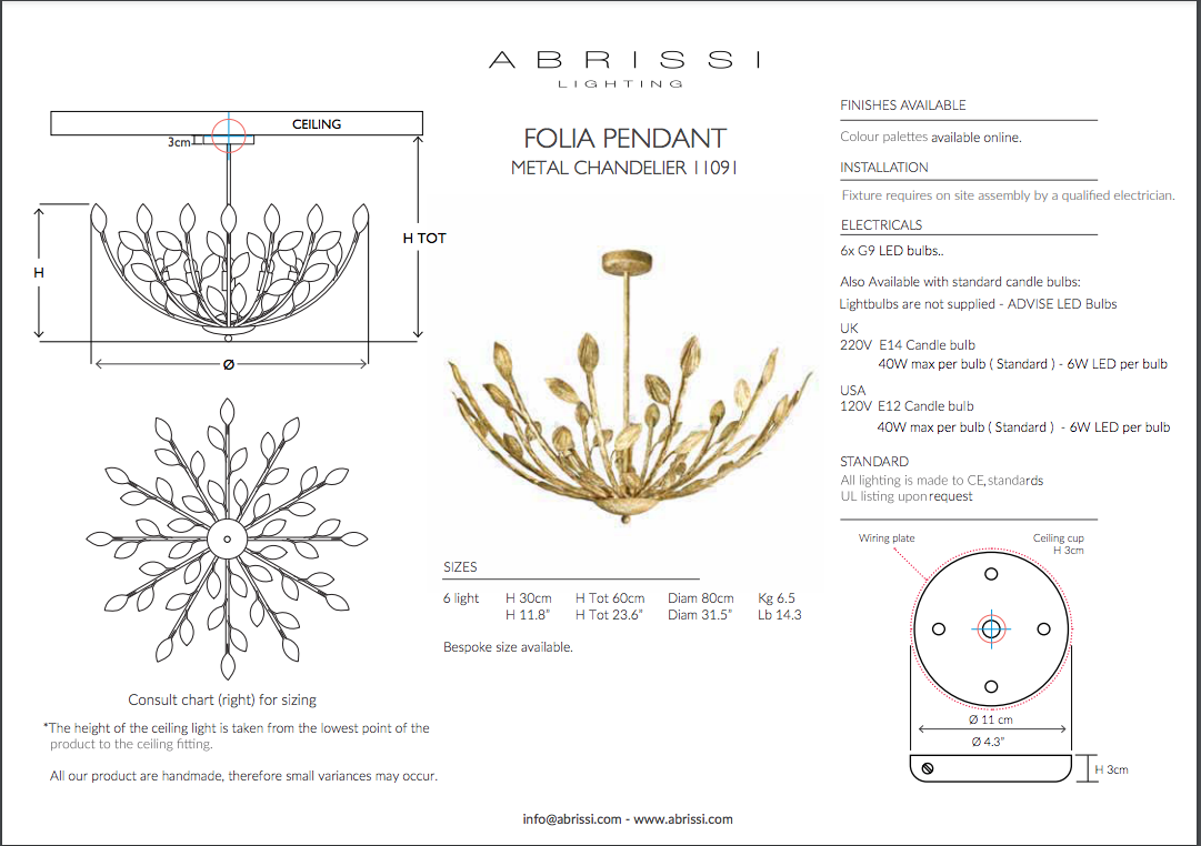 FOLIA PENDANT CEILING LIGHT