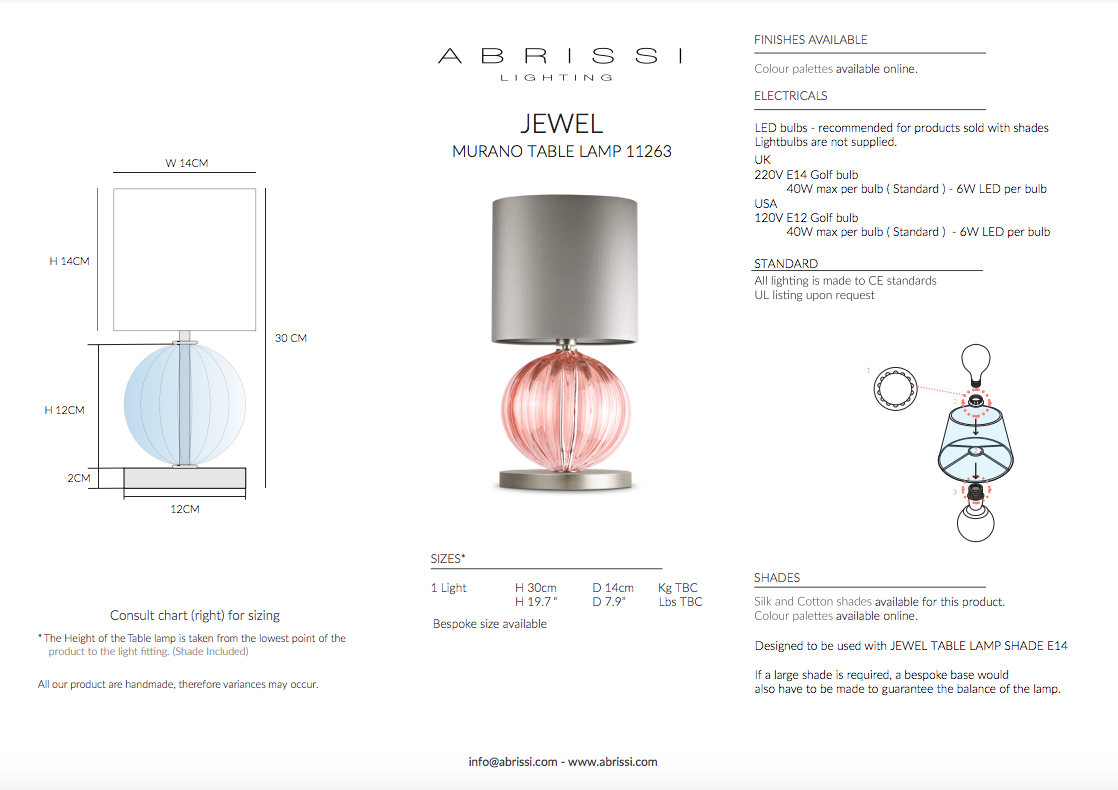 JEWEL TABLE LAMP