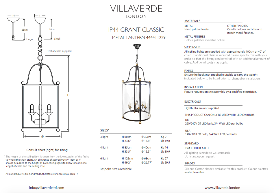GRANT CLASSIC LANTERN IP44