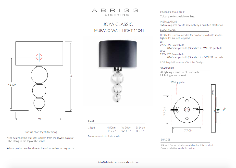 JOYA CLASSIC WALL LIGHT