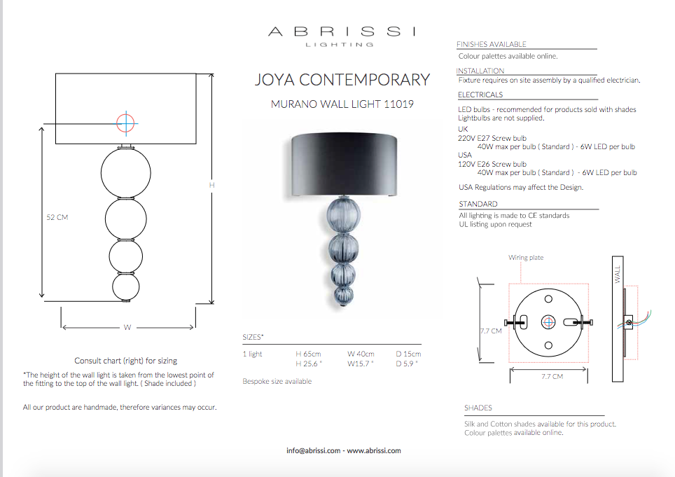 Joya Contemporary wall light