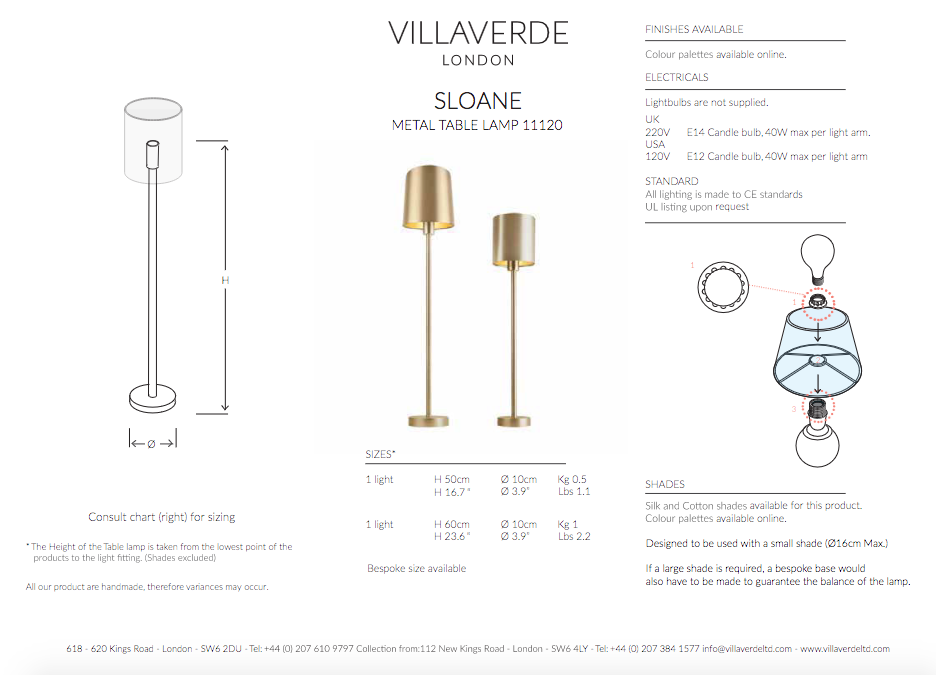 SLOANE TABLE LAMP 1 LIGHT